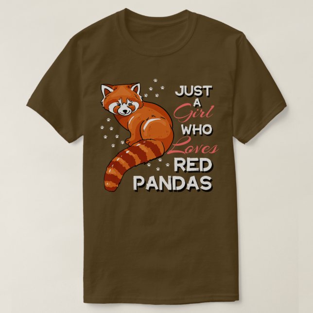 Camiseta Apenas Uma Menina Que Ama Pandas Vermelhas 3 (Frente do Design)