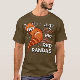 Camiseta Apenas Uma Menina Que Ama Pandas Vermelhas 3