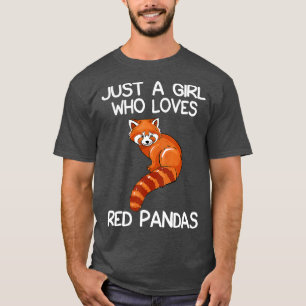 Camiseta Apenas Uma Menina Que Ama Pandas Vermelhas Dando U