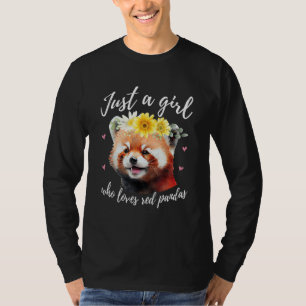 Camiseta Apenas Uma Menina Que Ama Pandas Vermelhas - Panda