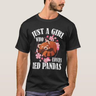 Camiseta Apenas Uma Menina Que Ama Pandas Vermelhas, Urso B