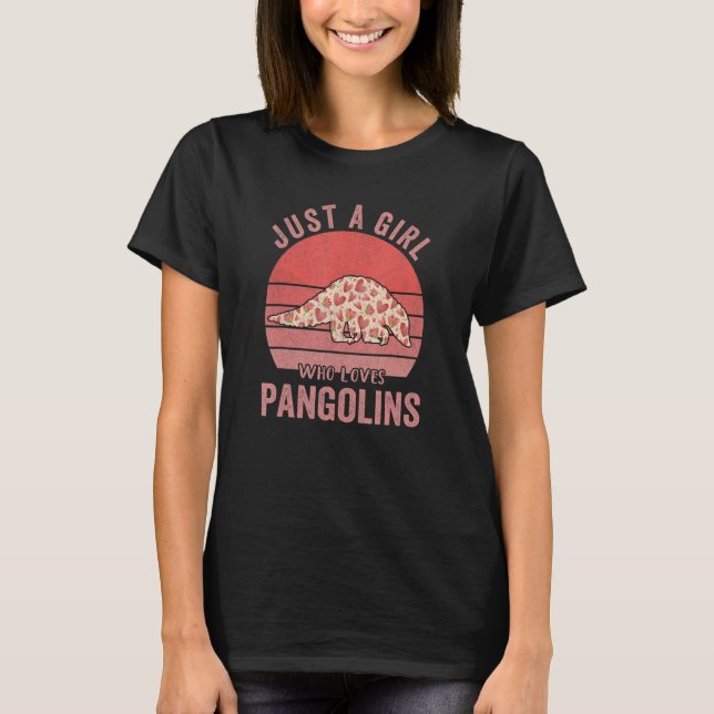 Camiseta Apenas Uma Menina Que Ama Pangolins Pangolin Cotaç (Frente)