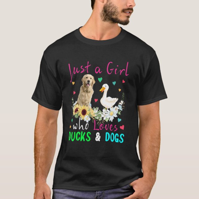 Camiseta Apenas Uma Menina Que Ama Patos E Cães Farmer (Frente)