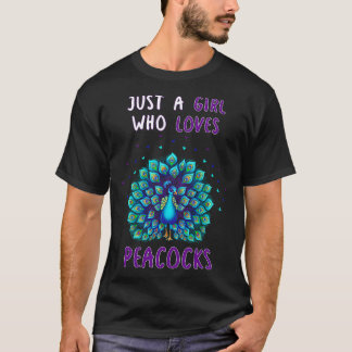 Camiseta Apenas Uma Menina Que Ama Peacocks