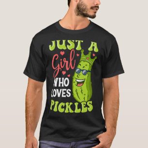 Camiseta Apenas Uma Menina Que Ama Picles - Pepino Vegan Pi