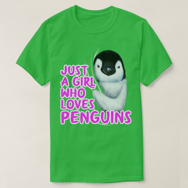 Camiseta Apenas Uma Menina Que Ama Pinguins (Frente do Design)