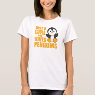 Camiseta Apenas Uma Menina Que Ama Pinguins - Pinguim Bonit