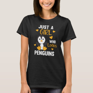 Camiseta Apenas Uma Menina Que Ama Pinguins - Pinguim Bonit