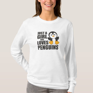 Camiseta Apenas Uma Menina Que Ama Pinguins - Pinguim Bonit