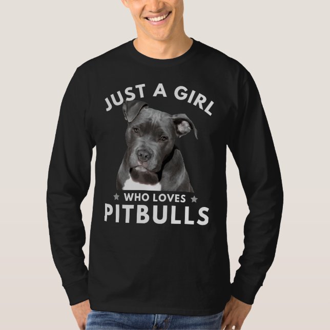 Camiseta Apenas Uma Menina Que Ama Pitbulls Essenciais 22 (Frente)