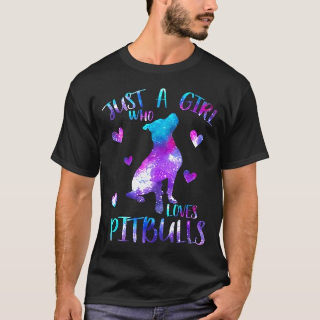 Camiseta Apenas Uma Menina Que Ama Pitbulls Galaxy Space Pi (Frente)