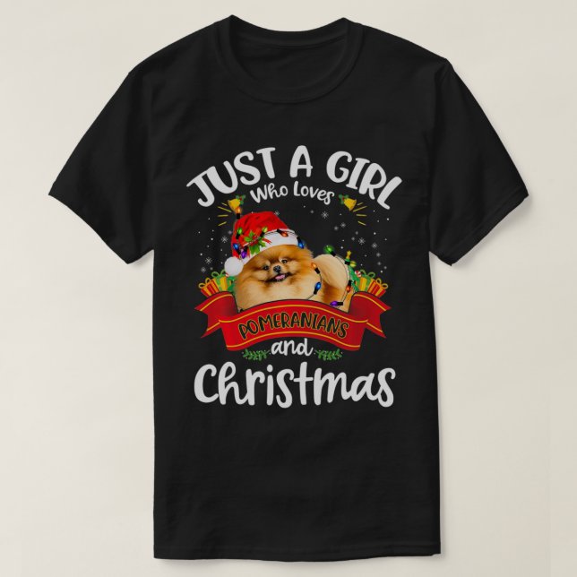 Camiseta Apenas Uma Menina Que Ama Pomeranianos E Fundição  (Frente do Design)