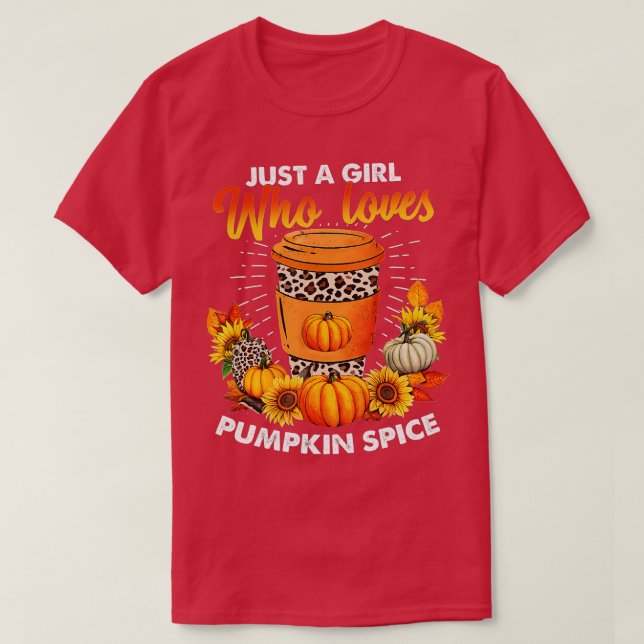 Camiseta Apenas Uma Menina Que Ama Pumpkin Spice Leopard Ca (Frente do Design)