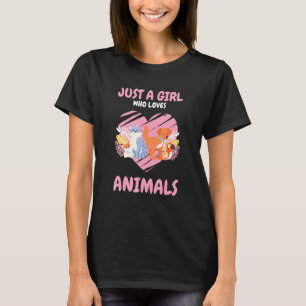 Camiseta Apenas Uma Menina Que Ama Raça De Gatos De Cachorr