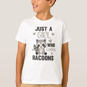 Camiseta Apenas Uma Menina Que Ama Racoons Kawaii Raccoon