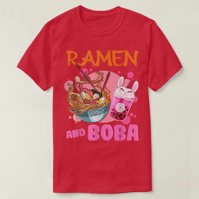 Camiseta Apenas Uma Menina Que Ama Ramen E Boba Kawaii Japa (Frente do Design)