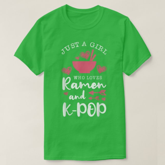 Camiseta Apenas Uma Menina Que Ama Ramen E Kpop Pasta Soup  (Frente do Design)