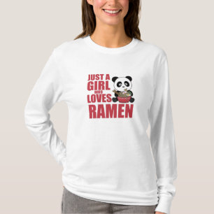 Camiseta Apenas Uma Menina Que Ama Ramen Panda Kawaii