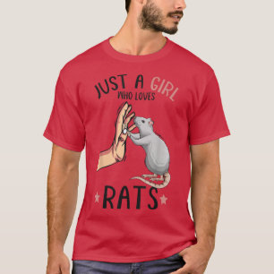 Camiseta Apenas Uma Menina Que Ama Ratos Mulheres Ratos Rat