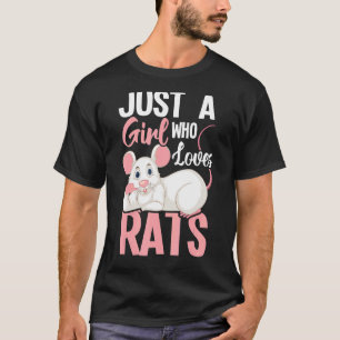 Camiseta Apenas Uma Menina Que Ama Ratos Ratos Roedores Sus