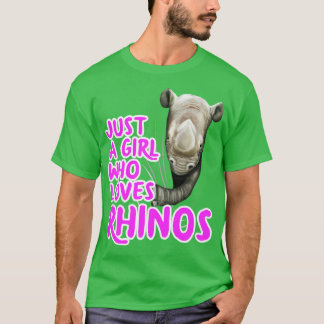 Camiseta Apenas Uma Menina Que Ama Rinocerontes