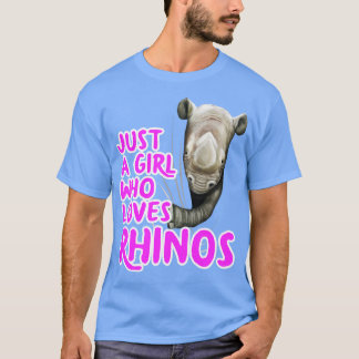 Camiseta Apenas Uma Menina Que Ama Rinocerontes