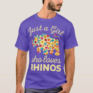 Camiseta Apenas Uma Menina Que Ama Rinocerontes Rhinos Horn