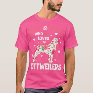 Camiseta Apenas Uma Menina Que Ama Rottweilers