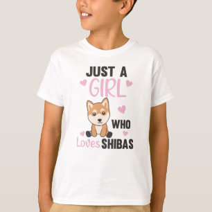 Camiseta Apenas Uma Menina Que Ama Shiba Cães Bons Animais