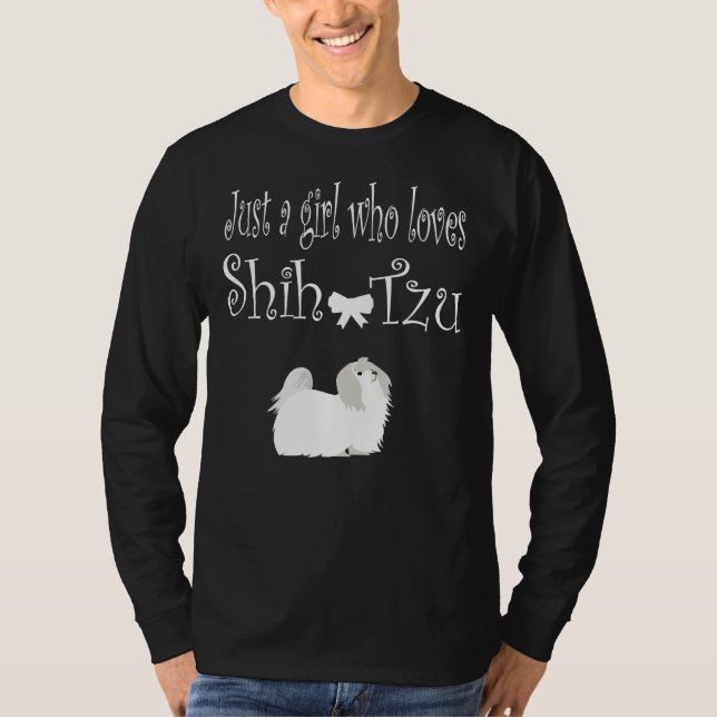Camiseta Apenas Uma Menina Que Ama Shih Tzu Cães Premium Sc (Frente)