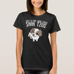 Camiseta Apenas Uma Menina Que Ama Shih Tzus