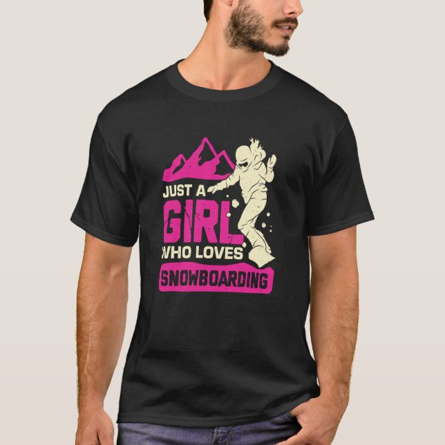 Camiseta Apenas Uma Menina Que Ama Snowboard (Frente)