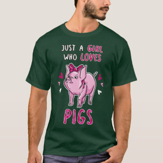 Camiseta Apenas Uma Menina Que Ama Suínos