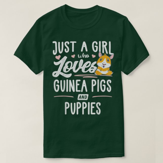 Camiseta Apenas Uma Menina Que Ama Suínos E Cachorros De Gu (Frente do Design)