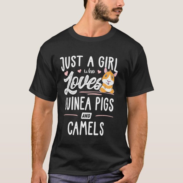 Camiseta Apenas Uma Menina Que Ama Suínos E Camelos De Guin (Frente)