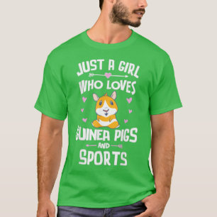 Camiseta Apenas Uma Menina Que Ama Suínos E Esportes De Gui