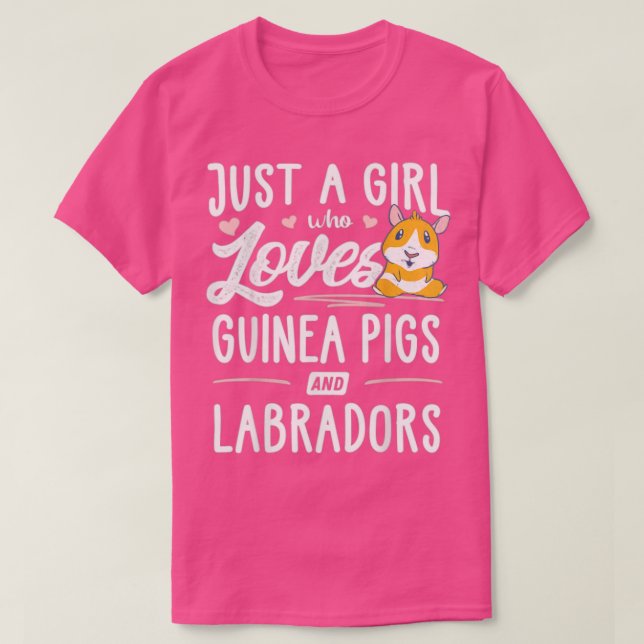Camiseta Apenas Uma Menina Que Ama Suínos E Labradores Da G (Frente do Design)