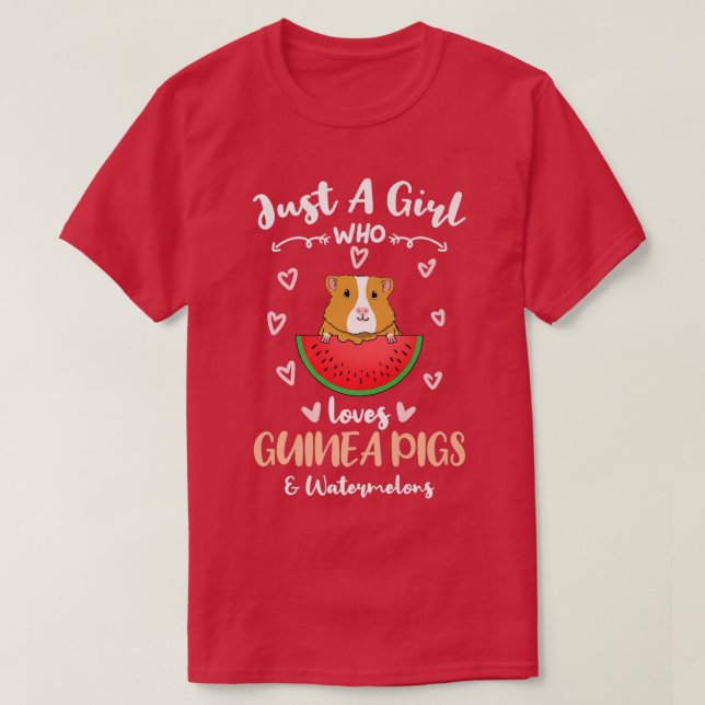 Camiseta Apenas Uma Menina Que Ama Suínos E Melancias De Gu (Frente do Design)