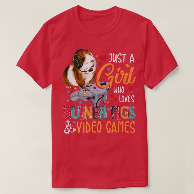 Camiseta Apenas Uma Menina Que Ama Suínos E Videos games De (Frente do Design)