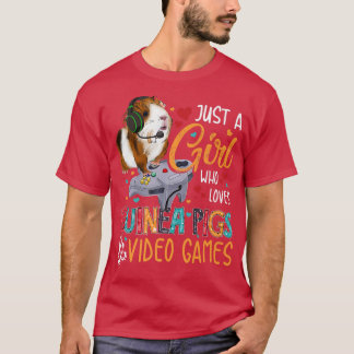 Camiseta Apenas Uma Menina Que Ama Suínos E Videos games De