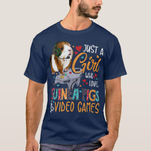Camiseta Apenas Uma Menina Que Ama Suínos E Videos games De