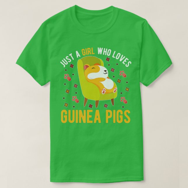 Camiseta Apenas Uma Menina Que Ama Suínos-Guiné - 1 (Frente do Design)