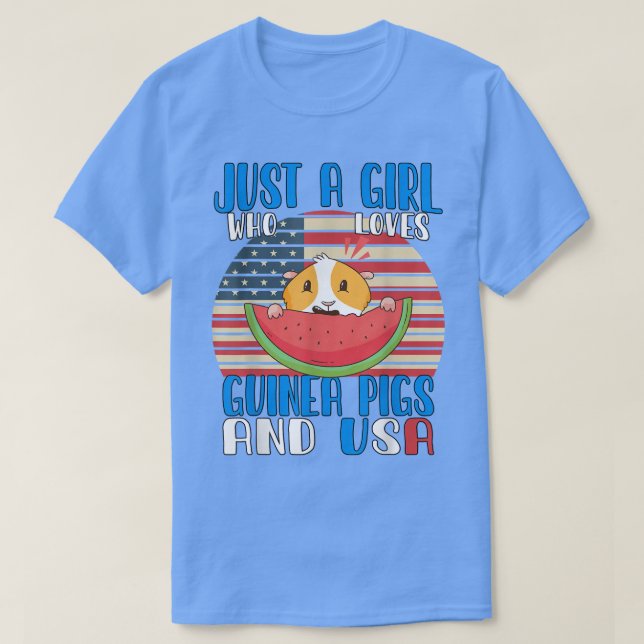 Camiseta Apenas Uma Menina Que Ama Suínos Guiné E Eua 3500 (Frente do Design)