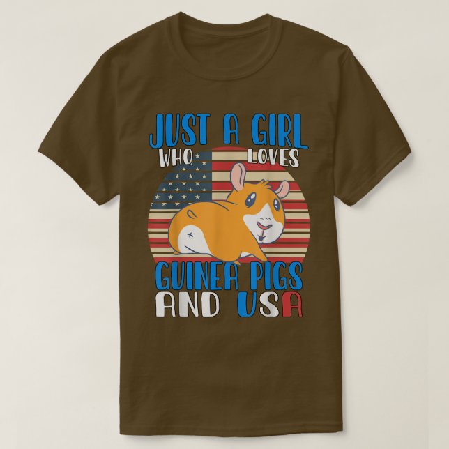 Camiseta Apenas Uma Menina Que Ama Suínos Guiné E Usa3499 (Frente do Design)