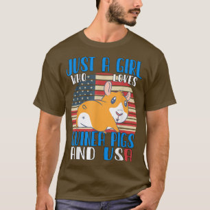 Camiseta Apenas Uma Menina Que Ama Suínos Guiné E Usa3499