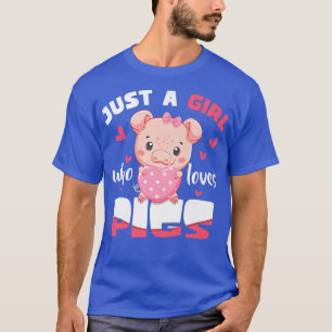 Camiseta Apenas Uma Menina Que Ama Suínos Sobrevoando Um Fa