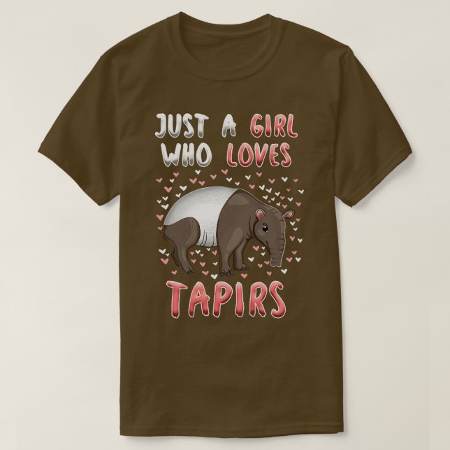 Camiseta Apenas Uma Menina Que Ama Tapirs (Frente do Design)