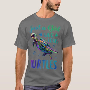 Camiseta Apenas Uma Menina Que Ama Tartarugas Aquarela Ocea