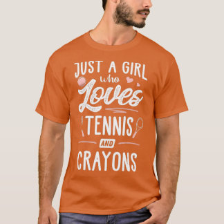 Camiseta Apenas Uma Menina Que Ama Tênis E Gift De Crayons