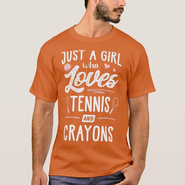 Camiseta Apenas Uma Menina Que Ama Tênis E Gift De Crayons (Frente)